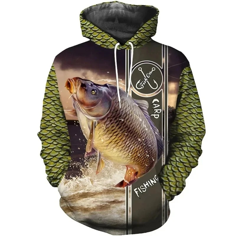 New 3D Printing CARP Fishing P - Outdoor Hunting Hoodie 评论和价格