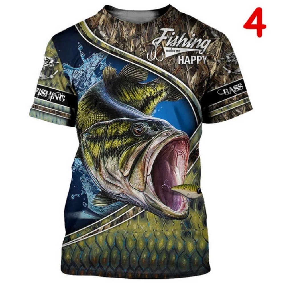 Men's Carp-Print T-Shirt – Sho - Outdoor Hunting T Shirts 评论和价格