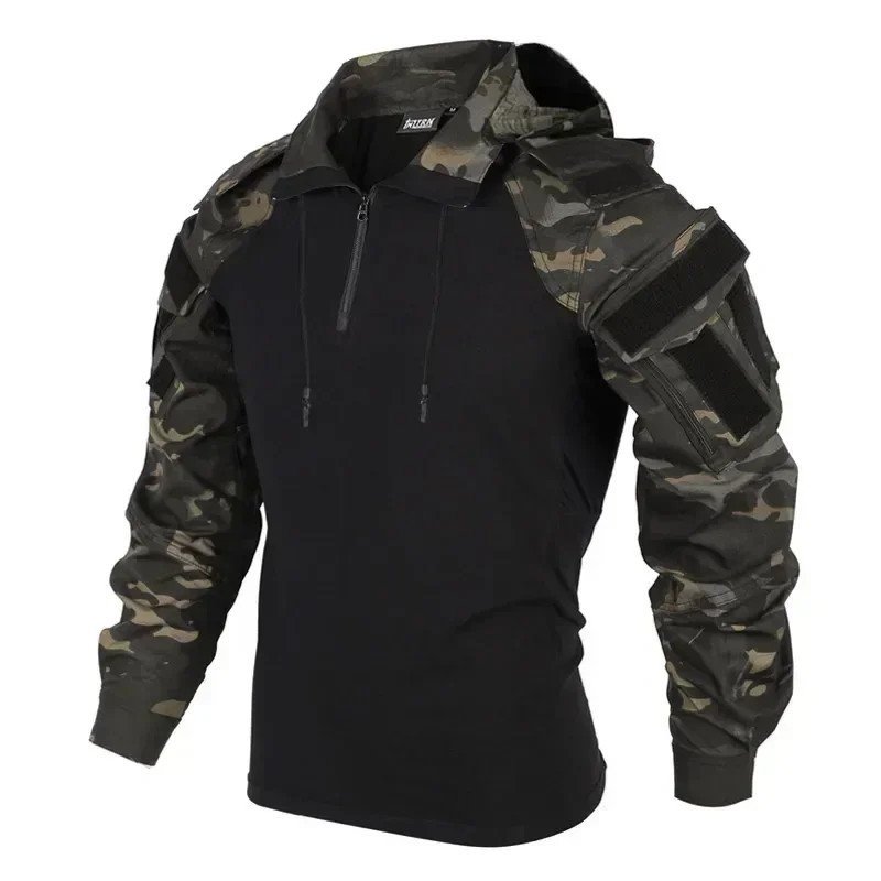 Men's T-shirts 1/4 Zip Long Sl - Outdoor Hunting T Shirts 评论和价格
