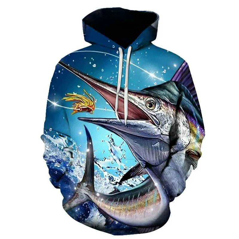 New 3D printed koi fish patter - Outdoor Hunting Hoodie 评论和价格
