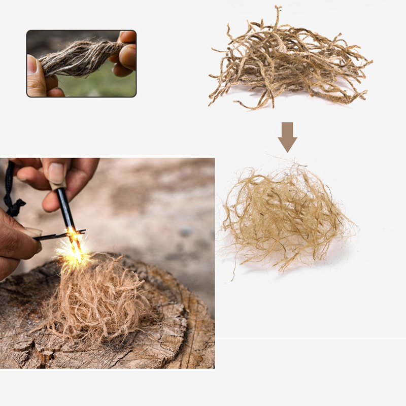 Outdoor Mini Wax Hemp Rope Por - Fire Starter Waterproof 评论和价格